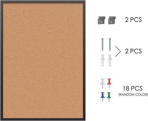 Large 48 x 36 Cork Board with Stylish Black Wood Frame - Ideal for Office & Home - Picture 10 of 10
