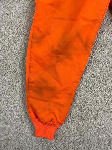 Vintage Woolrich Hunting Pants Mens 33x29 Regular Fit Tapered Leg Pockets Orange - Picture 5 of 14