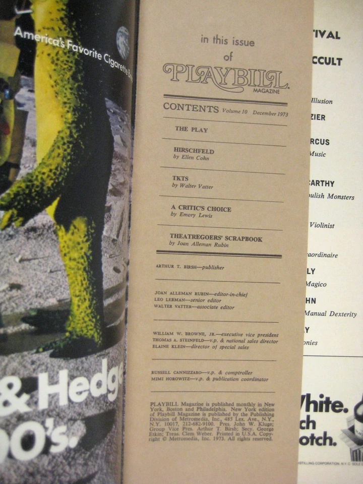 Festival Mundial Magic Occult Playbill 1973 Felt Forum Crozier Al Carthy Wilttohn Foto 4 de 4