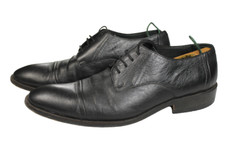 ORSI Mens Dress Shoes 45 12 Derby Sartoria Handmade Black Leather Office Cap toe