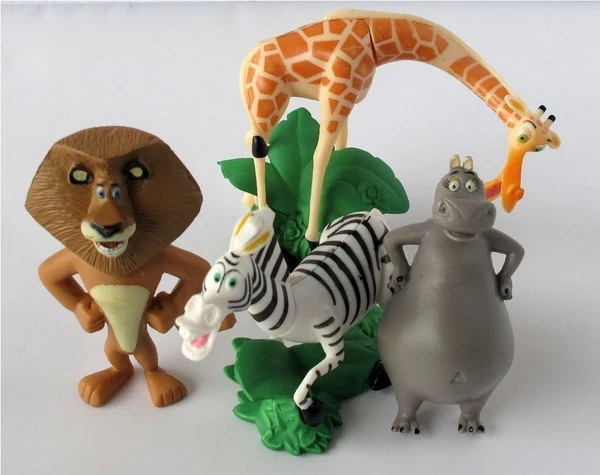 Madagascar Alex Marty Playset 4 Figure Cake Topper * USA SELLER* Toy Doll Set
