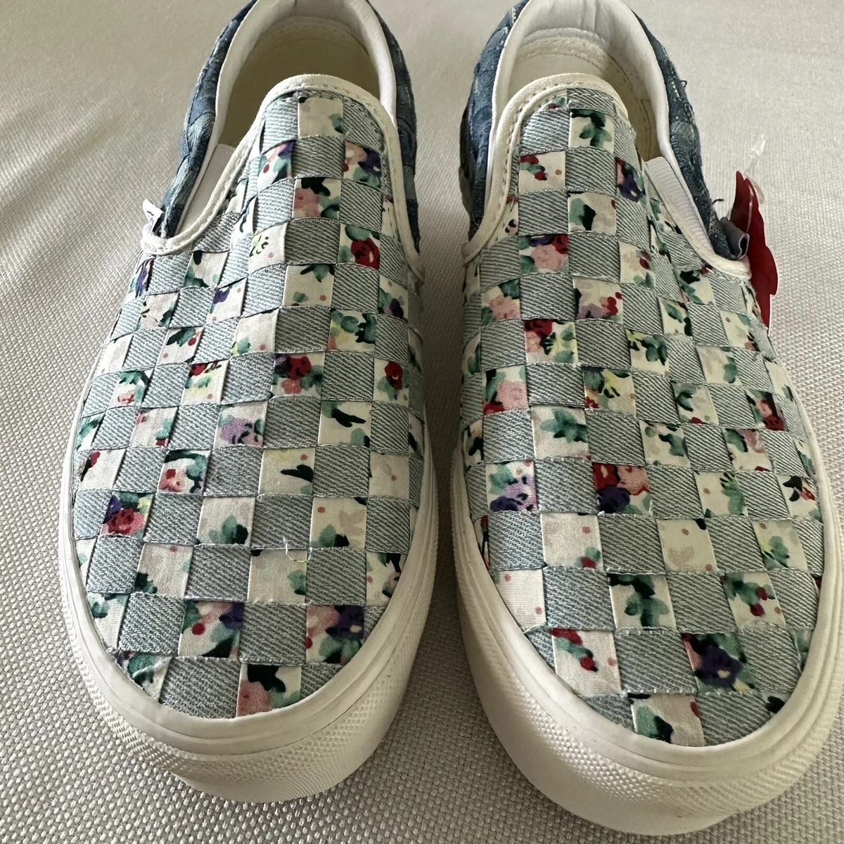 vans woven classic slip on platform