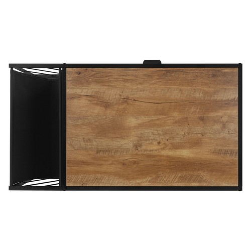 Mesa de salón con 2 estantes mesita auxiliar marrón sofá moderno 100x54x45 cm - Imagen 4 de 9