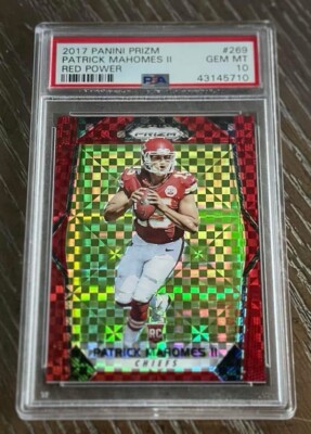 PATRICK MAHOMES 2017 PANINI PRIZM RED POWER ROOKIE /49 #269 RC PSA