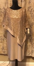 R&M Richards Sequin Lace Poncho Dress