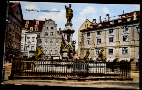 60275 Ak Augsburg Augustusbrunnen 1918 - Afbeelding 1 van 2