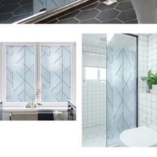 1x Static Cling PVC Geometry Frosted Window Sticker Glass Film Opaque Home Decor