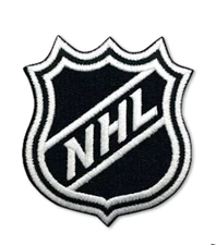 NHL LOGO - BLACK/WHITE - NATIONAL HOCKEY LEAGUE - Embroidered Iron-On Patch