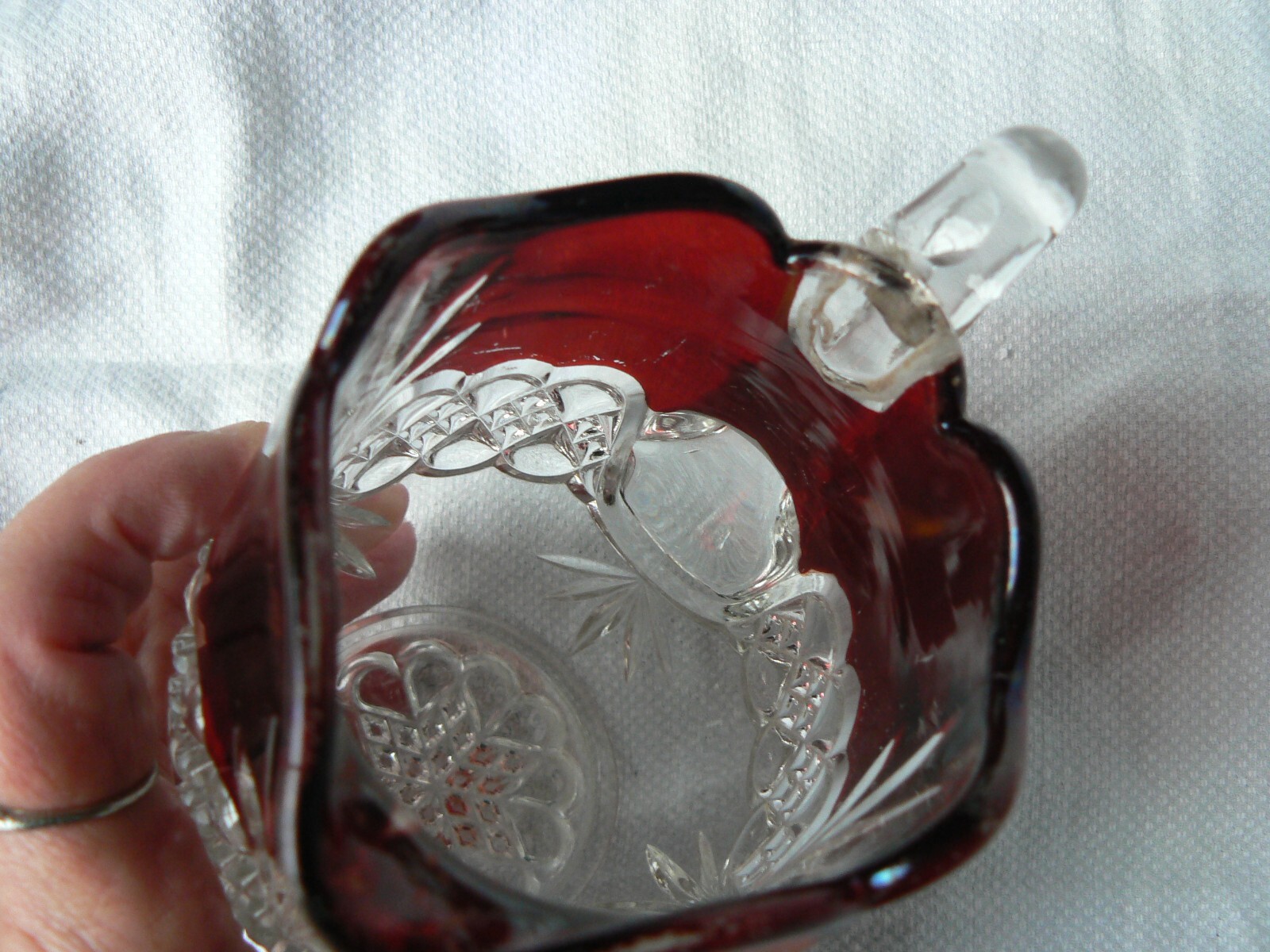 Royal Crystal Creamer Ruby Stained circa 1894 Tarentum Glass Co. EAPG