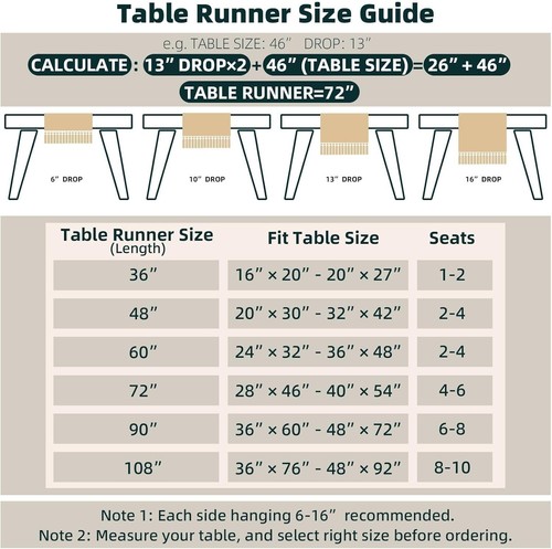 Boho Table Runner for Home Decor with Tassels 48 Inches Long 12x48" Brown - Picture 4 of 6