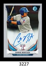 1-2014 BOWMAN CHROME PROSPECTS AUTO CHRIS BOSTICK NATIONALS QTY