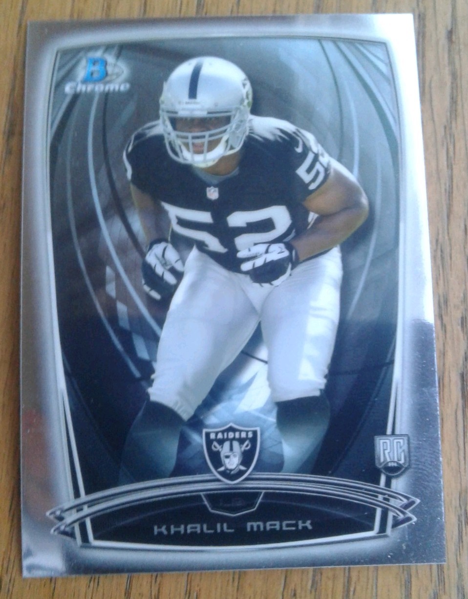 KHALIL MACK BOWMAN CHROME LA LOS ANGELES RAIDERS RC ROOKIE FOOTBALL CARDS 2014