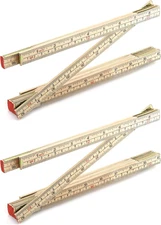 2 Pack 6FT Folding Wood Ruler – Dual-Sided US & Metric Carpenter Measuring Tool