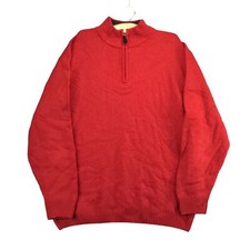 Jos A Bank Executive Collection 1/4 Zip Lambswool Sweater Mens Size XXL Red