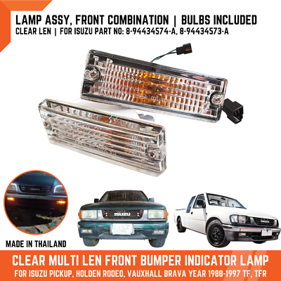 #ad Pair Clear Len Front Bumper Combination Light Lamp For Isuzu Pickup TF TFR 88 97 $29.50