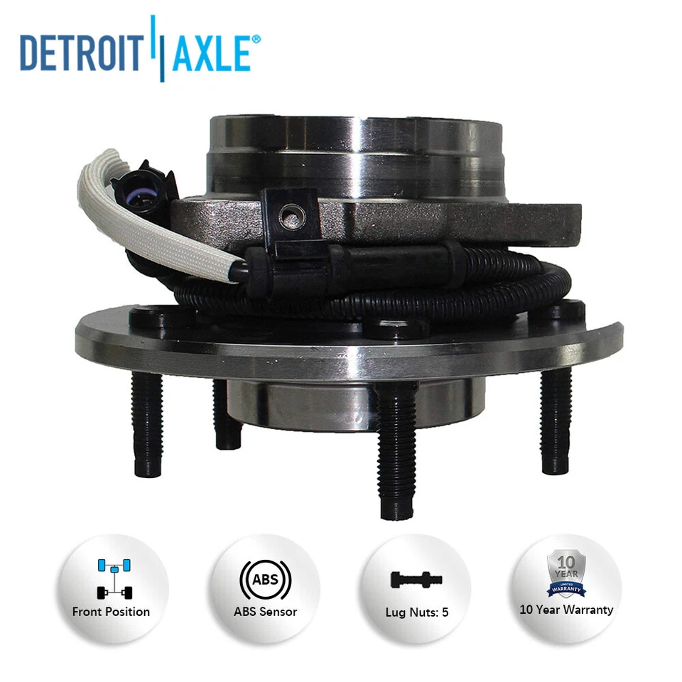 Par de cojinetes de cubo de rueda delantera 4x4 para Ford F-150 1997 1998 1999 2000 4 ruedas ABS Foto 4 de 4