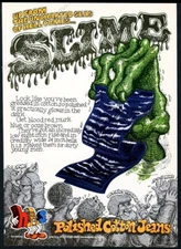 1972 underground comix style art H.I.S. Jeans fashion vintage print ad