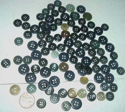CRAFT Lot of 100 plus mostly dark gray mixed SMALL round BUTTONS