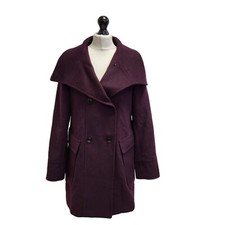 Feraud Coat Wool Purple Double Breasted L/sleeve Uk Women's Xl 14 Oo150 Bnwt