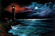 Bob Ross Night Light Art Print Painting Cool Wall Decor Art Print Poster 12x18