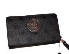 NWT GUESS Wristlet-Black. 4-Total Compartments With 1-Zippered