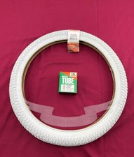 NEW SINGLE BMX SOLID WHITE DURO TIRE IN 20 X 1.95 X-PERFORMER TREAD WITH TUBE 