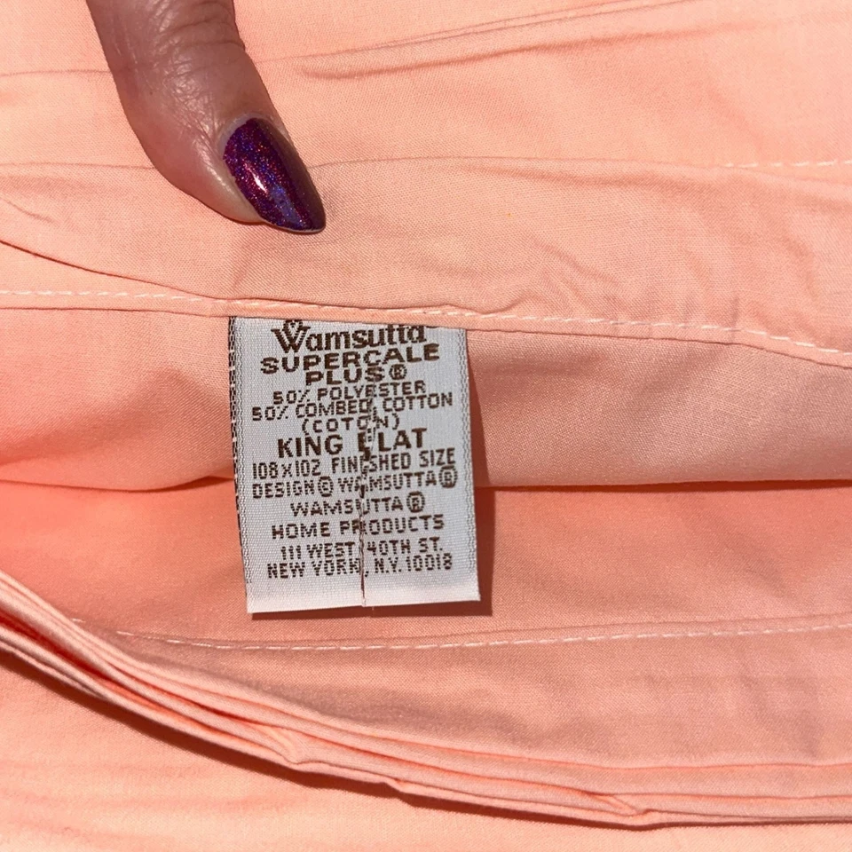 Vtg 80s Wamsutta 200 Supercale Plus King Sheet Set Flat Fitted Pillowcase New - Image 3 of 4
