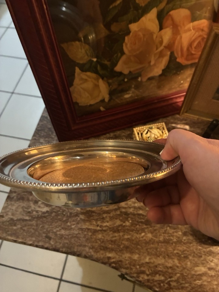 Vintage Silverplate Wine Bottle Coaster Champagne Holder 7in Table ...