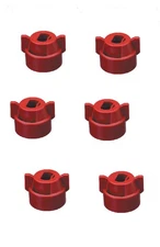 Pack of 6 - Quick TeeJet Red Nylon Cap For TP, XR, DG, OC, Turbo & AIXR Tips