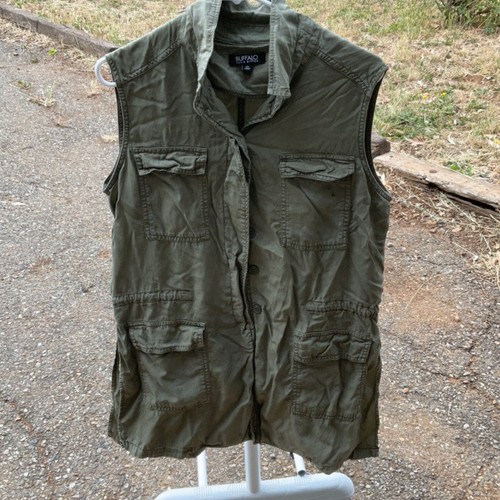Buffalo David Bitton Men's Olive Utility Vest Size S/P · Used