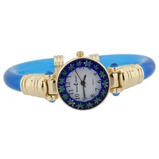 GlassOfVenice Murano Glass Millefiori Bangle Watch - Blue