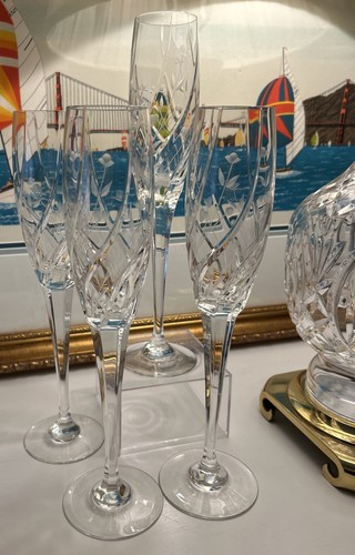 Mikasa Crystal English Garden Fluted Champagne Glasses~10 3/4" ~Excellent - Picture 5 of 7