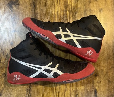 Asics Jordan Burroughs Elite Black/Red Wrestling Shoes Size 