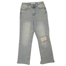 Judy Blue Adrian High Rise Jeans Women 9/29 Slit Hem Straight Leg Distressed