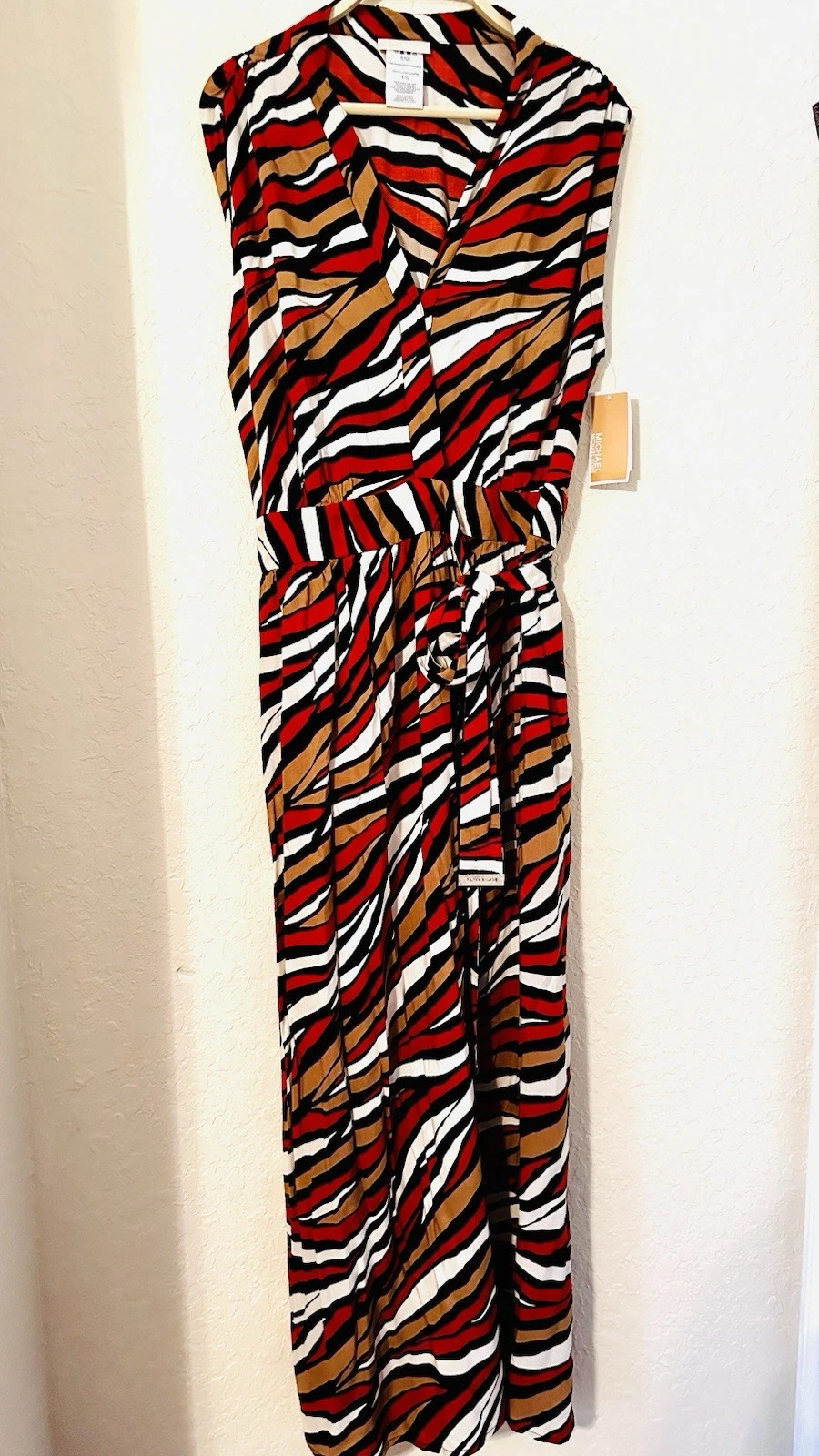 MICHAEL KORS Vestito Copricostume Avvolgente Tigre Taglia L