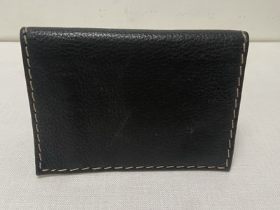 Mens Ken Cole Reaction Brown Black Pebble Leather Wallet Stitched Bifold Compact