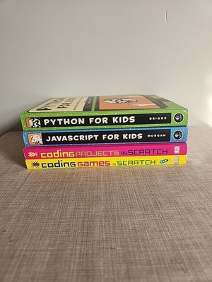 Programming For Children Beginners Lot 4 Books Python Javascript Scratch Code
