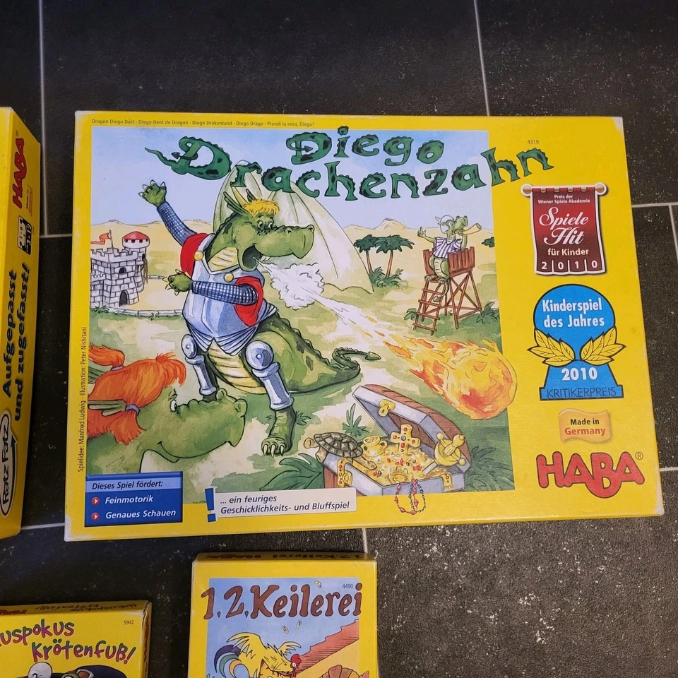 5 HABA SPIELE WIE RATZ PATZ, DIEGO DRACHENZAHN, KLEINE MONSTER ,  ALLE KOMPLETT - Bild 3 von 4