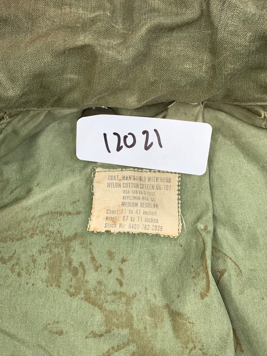 Vintage Military Jacket Mens Medium Reg Sateen OG-107 Field Coat