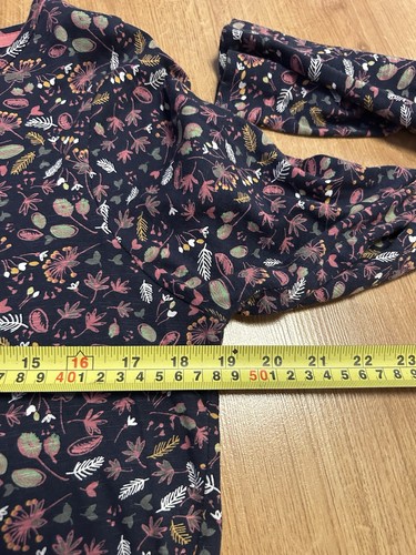 Weird Fish Women's Size 16 Floral Jersey Top Organic Cotton Button Down Back - Picture 8 of 10