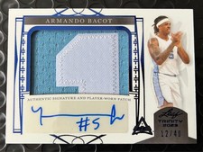 2023-24 Leaf Trinity ARMANDO BACOT NAME PATCH Blue Jersey AUTO Autograph /40 UNC