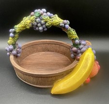 Cesta de frutas de cerámica vintage