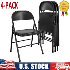 4-Pack Steel Folding Chairs Lightweight Event Wedding Party Meeting Office Seat