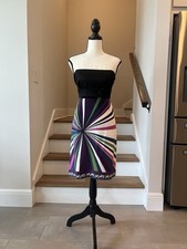 Colorful Strapless dress With Geometric Design
