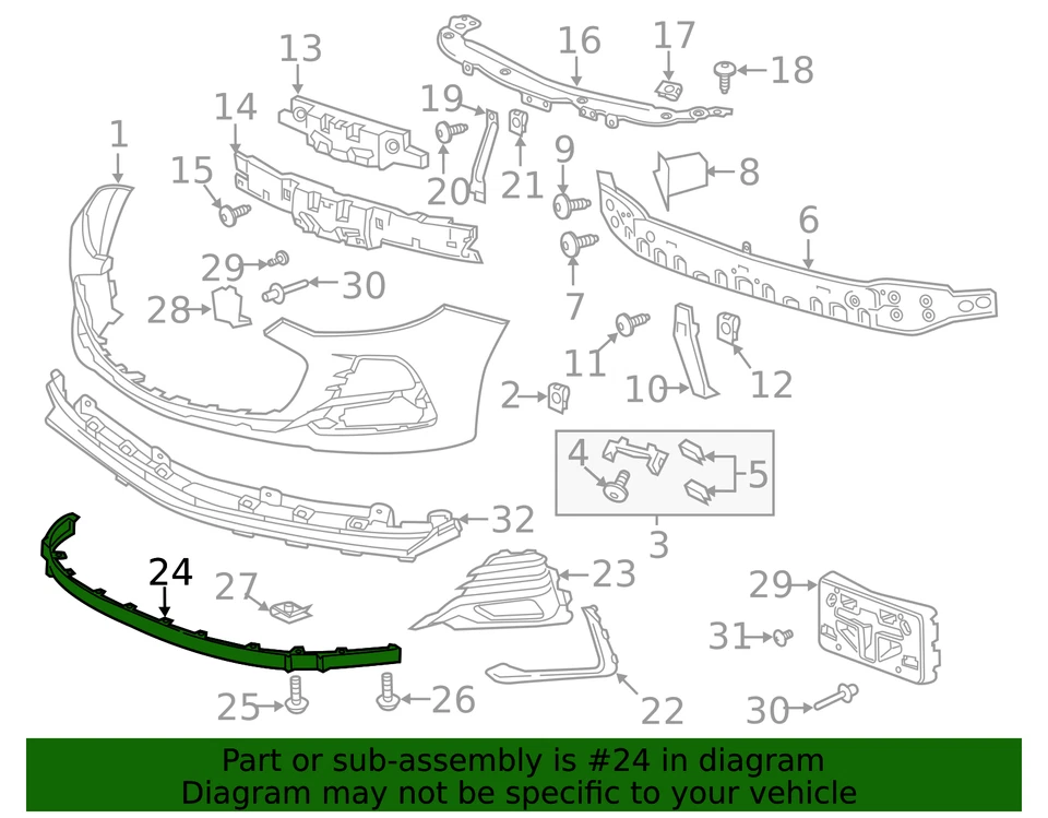 Подлинный воздушный дефлектор передней панели бампера GM 42679718 - Изображение 3 из 3