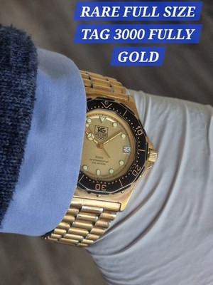 TAG EUER 3000 RARE 937.406 FULLY GOLD PLATED FULL SIZE WOLF OF WALL STREET ERA