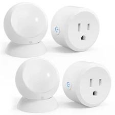 2 Pack Motion Sensor Switch with Outlet, PIR Wireless Motion Sensor Switch, A...
