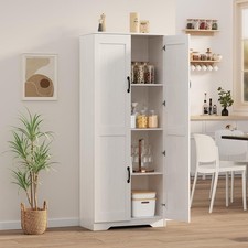 Freestanding Storage Cabinet Kitchen Tall Storage Cupboard with Shelves 4 Tiers