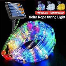 Solar Rope Lights Outdoor Tube Fairy String Lights Waterproof Garden Patio Decor