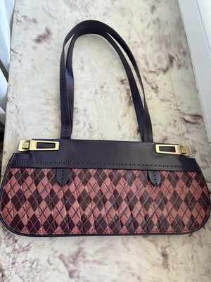 Givenchy Schultertasche Vintage Lila/Rosa Leder Gold Logo Damen